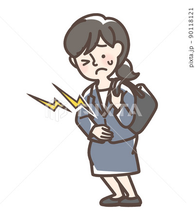 腹痛のスーツの女性 90118121