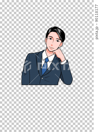 一個商人用臉頰貼 一個商人用臉頰貼 90118177