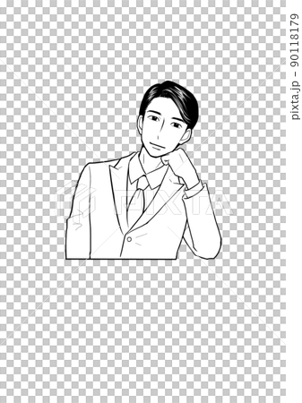 一個商人用臉頰貼 一個商人用臉頰貼 90118179