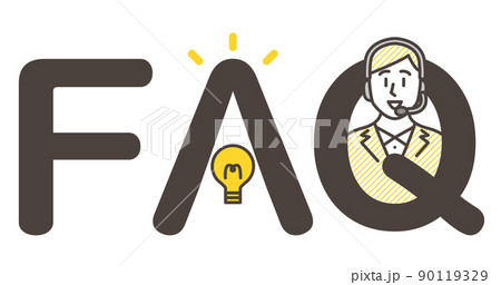 FAQの文字と女性オペレーター【ベクターイラスト素材】 90119329