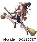 ハロウィンの魔女背景無し 90119787