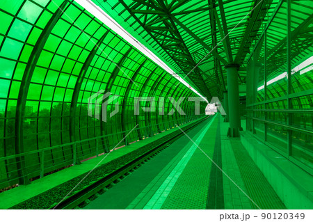 MOSCOW, RUSSIA - SEPTEMBER 13, 2016: Central Circle Line MCC Lastochka train at the station Delovoj centr 90120349