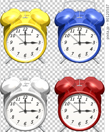 Old-fashioned analog alarm clock. Background transparent illustration Old-fashioned analog alarm clock. Background transparent illustration 90120587