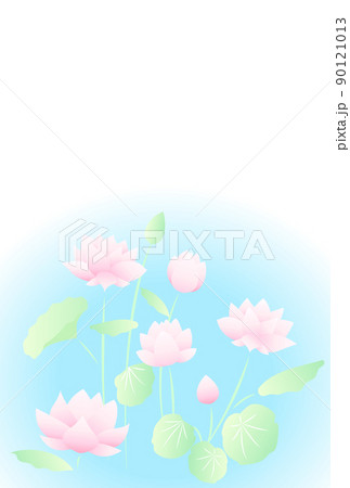 蓮の花の暑中見舞いはがきテンプレート(文字なし) 蓮の花の暑中見舞いはがきテンプレート(文字なし) 90121013