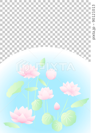 蓮の花の暑中見舞いはがきテンプレート(文字なし) 蓮の花の暑中見舞いはがきテンプレート(文字なし) 90121013