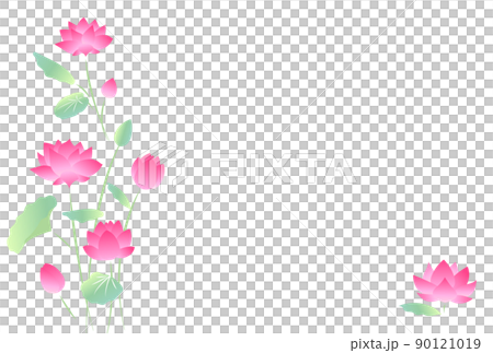蓮の花の暑中見舞いはがきテンプレート(文字なし) 蓮の花の暑中見舞いはがきテンプレート(文字なし) 90121019