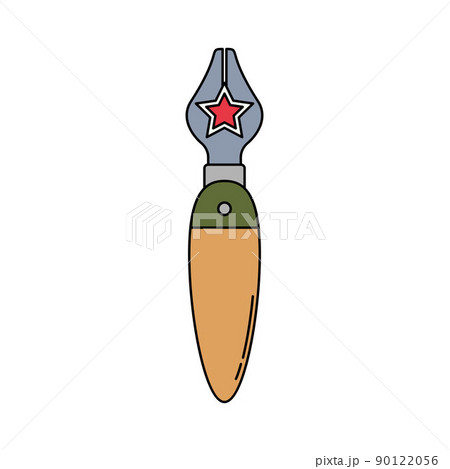 Line color vector icon abstract propaganda paintbrush media speaker. Fake news art logo. Stop russia military invasion. Disinformation message concept logo against broadcasting war media. Help Ukraine 90122056