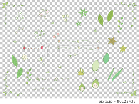 Simple natural and slightly cute plant illustration set (hand-painted vector) 90122435
