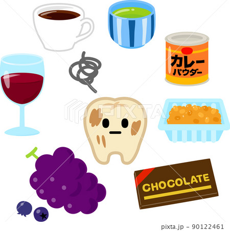 ステインで茶色い歯とステインが付きやすい食品 90122461