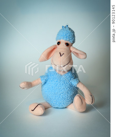 funny soft toy sheep.isolated on white background funny soft toy sheep.isolated on white background 90123145