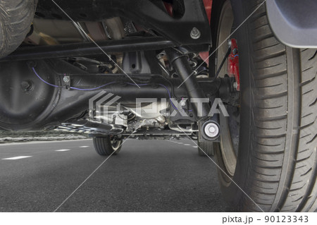 SUV car suspension and rear drive shaft. SUV car suspension and rear drive shaft. 90123343