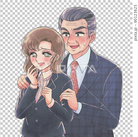 職場のセクハラ、パワハラ、スキンシップを嫌がる女性社員 90123625