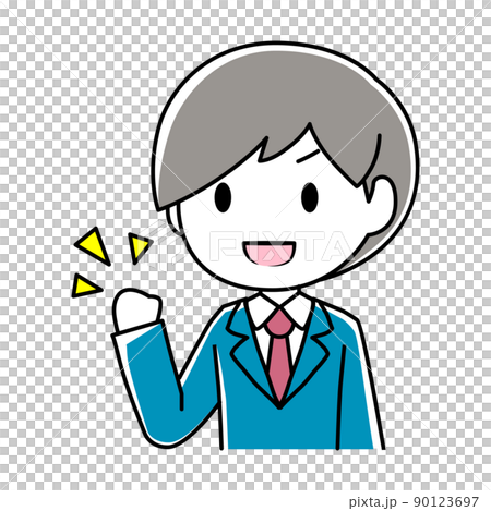 一個男人做膽量姿勢的插圖 一個男人做膽量姿勢的插圖 90123697
