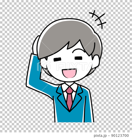 一個男人笑著回答的插圖 一個男人笑著回答的插圖 90123700