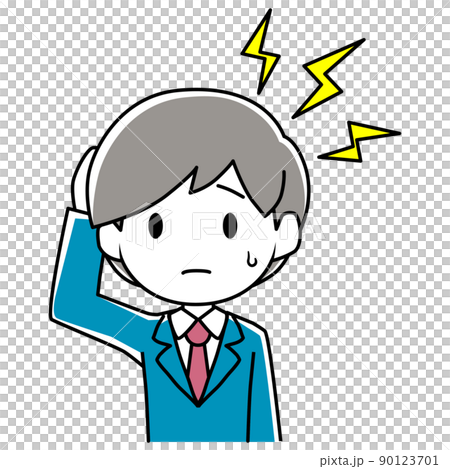 体調不良・頭痛の男性のイラスト 体調不良・頭痛の男性のイラスト 90123701