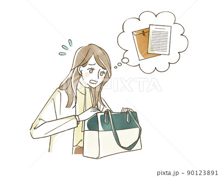 大切な書類を探している女性 90123891