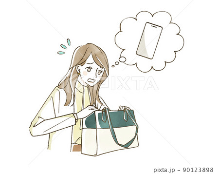 スマホを探している女性 スマホを探している女性 90123898