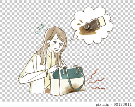 A woman who spilled a drink in a bag 90123911