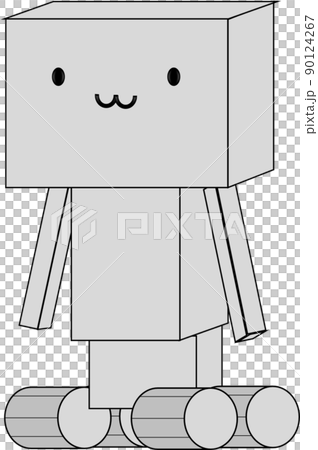 Illustration of a robot whose legs are tanks 90124267
