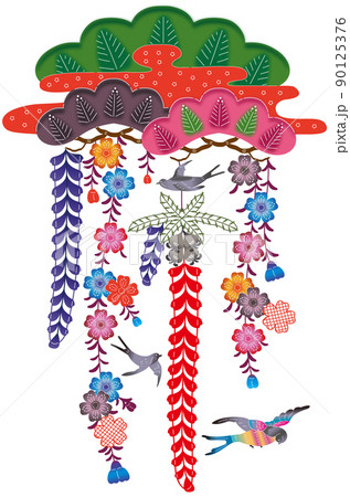 紅型・松に柳桜 紅型・松に柳桜 90125376
