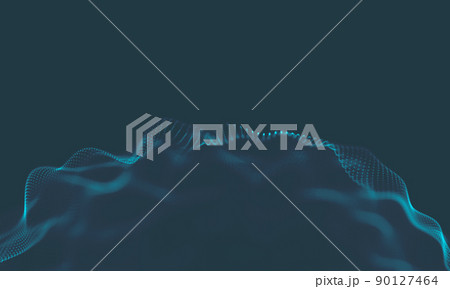 Abstract Music background. Big Data Particle Flow Visualisation. Science infographic futuristic illustration. Sound wave. Sound visualization Abstract Music background. Big Data Particle Flow Visualisation. Science infographic futuristic illustration. Sound wave. Sound visualization 90127464
