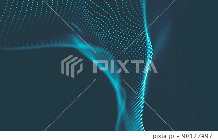 Abstract Music background. Big Data Particle Flow Visualisation. Science infographic futuristic illustration. Sound wave. Sound visualization Abstract Music background. Big Data Particle Flow Visualisation. Science infographic futuristic illustration. Sound wave. Sound visualization 90127497