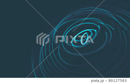 Abstract Music background. Big Data Particle Flow Visualisation. Science infographic futuristic illustration. Sound wave. Sound visualization 90127563