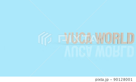 The vuca world  wood text for abstract background concept 3d rendering 90128001
