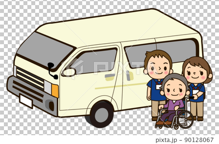 介護士男女 車椅子を押す 介護士男女 車椅子を押す 90128067