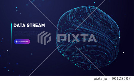 Abstract purple data stream. Abstract digital background cloud technology. Big Data Technology vector illustration. 90128507