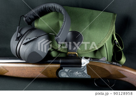Shotgun with Cartridge Bag and Hearing Protectors Shotgun with Cartridge Bag and Hearing Protectors 90128958