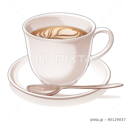 アニメ風カフェラテ 90129037