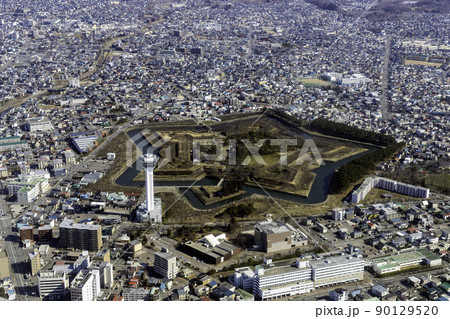 函館の五稜郭付近を空撮 90129520