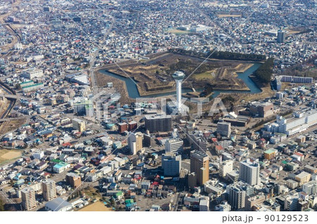 函館の五稜郭付近を空撮 函館の五稜郭付近を空撮 90129523