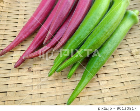 オクラと赤オクラ オクラと赤オクラ 90130817