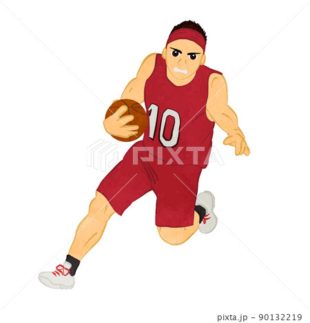 スティールをかけたかっこいいバスケットボールプレイヤー 03のイラスト素材