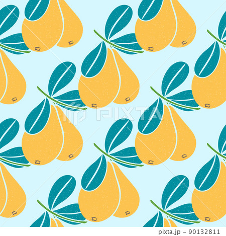 Vintage seamless pattern pear on branches with leaves Vintage seamless pattern pear on branches with leaves 90132811