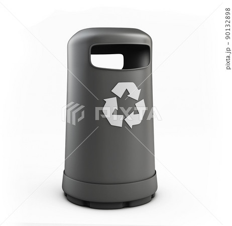 3d rendering of gray Recycle Bins 90132898