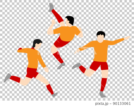 一名足球運動員射擊的插圖 90133061