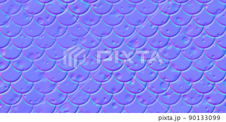 Normal map dragon squama seamless pattern or roof texture with grunge impact trails 90133099