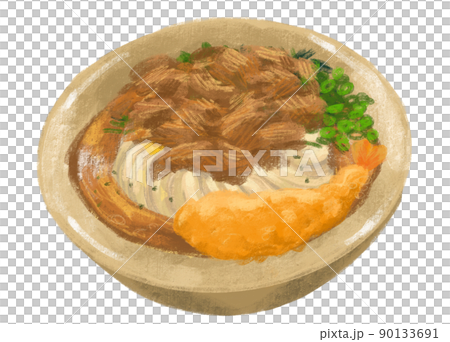 Beef tempura udon noodle soup Japanese food illustration hand drawing art Beef tempura udon noodle soup Japanese food illustration hand drawing art 90133691