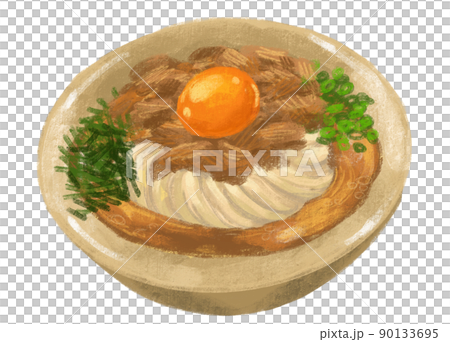 Beef udon noodle soup Japanese food illustration hand drawing art Beef udon noodle soup Japanese food illustration hand drawing art 90133695