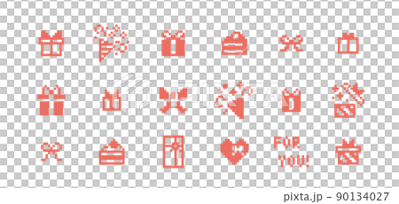 像素藝術節日禮物裝飾套裝禮盒禮物餅乾蛋糕像素 90134027