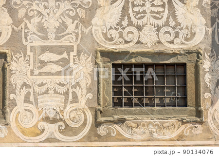 Closeup of the Ancient Palace - Palazzo della Carovana Pisa Tuscany Italy Closeup of the Ancient Palace - Palazzo della Carovana Pisa Tuscany Italy 90134076
