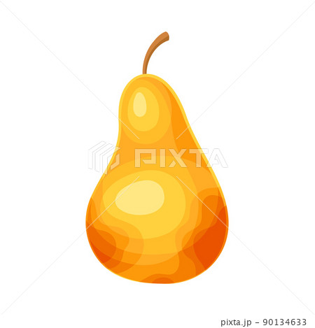Whole Ripe Pear Pomaceous Fruit as Organic Garden Crop Vector Illustration 90134633