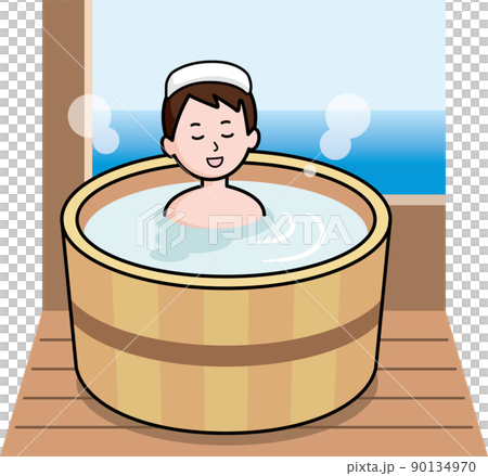 温泉に入る男性 温泉に入る男性 90134970