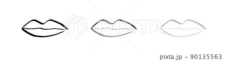 Hand Drawn Lips Icon Isolated 90135563