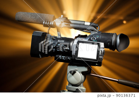 professional video camera with copy-space 90136371