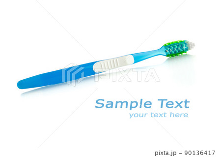 toothbrush isolated on white with copy-space toothbrush isolated on white with copy-space 90136417