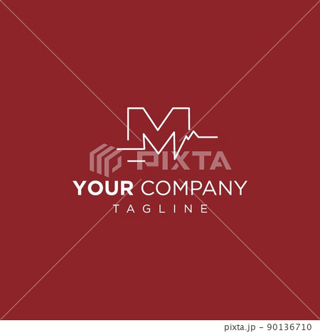 The initials M logo with the theme ECG The initials M logo with the theme ECG 90136710